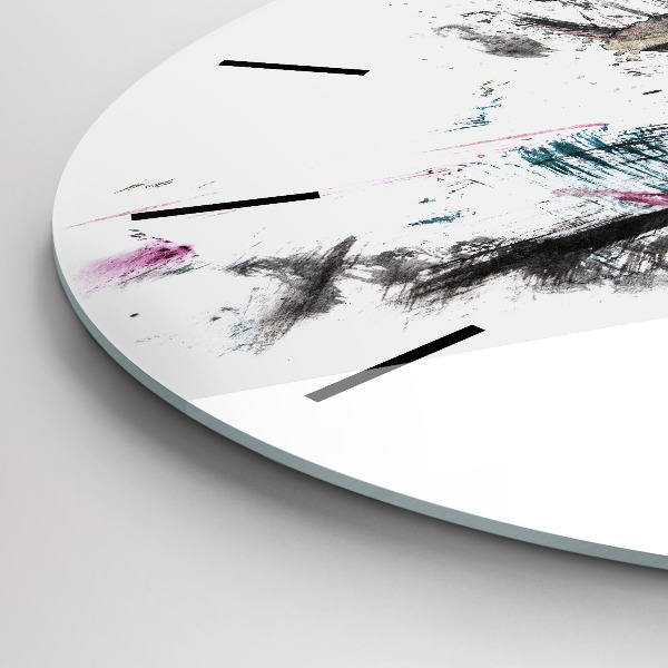 Kulaté skleněné hodiny s fotkou Profil malovaného vlka