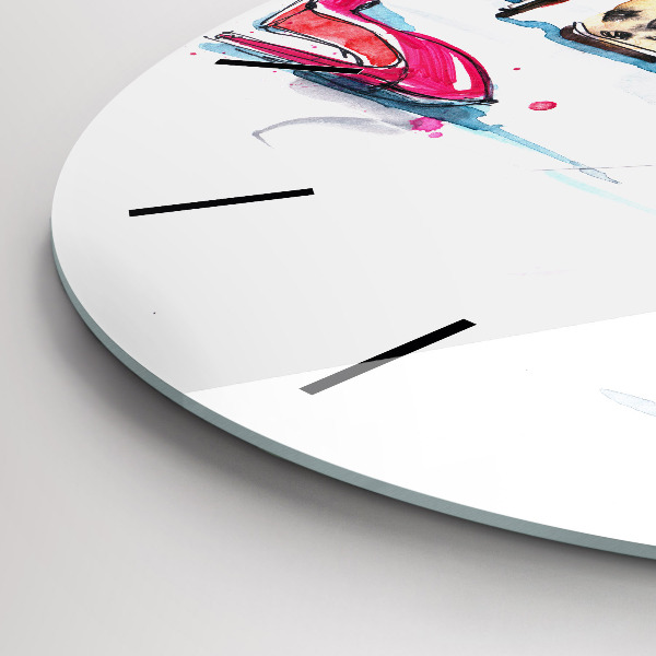 Kulaté skleněné hodiny s fotkou Prvek ženskosti