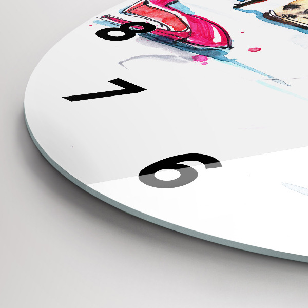 Kulaté skleněné hodiny s fotkou Prvek ženskosti