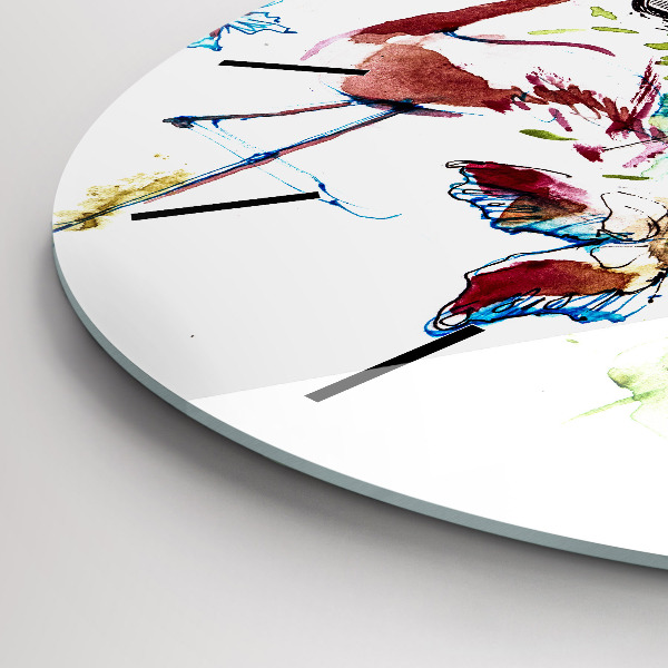 Kulaté skleněné hodiny s fotkou Zoolog