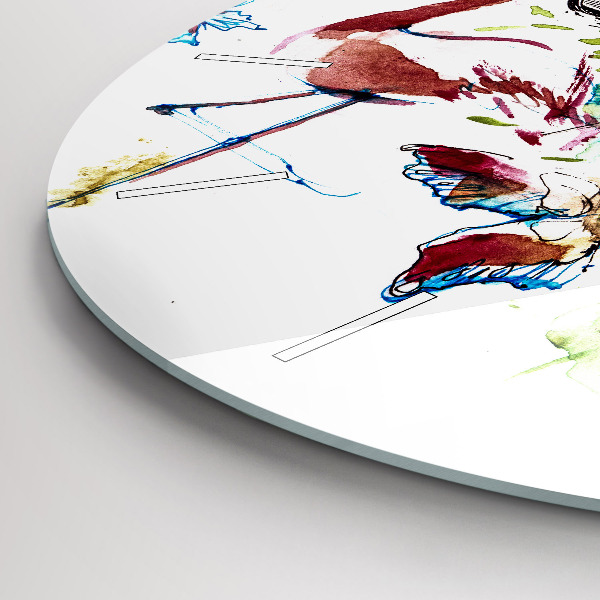 Kulaté skleněné hodiny s fotkou Zoolog