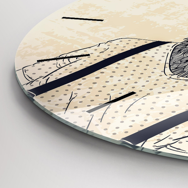 Kulaté skleněné hodiny s fotkou Abstraktní jelen