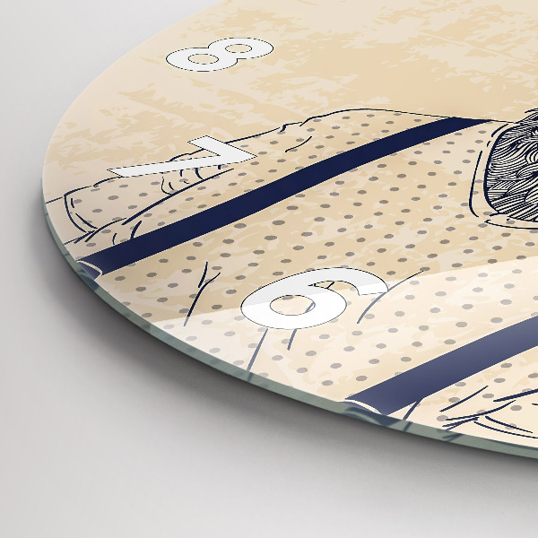 Kulaté skleněné hodiny s fotkou Abstraktní jelen