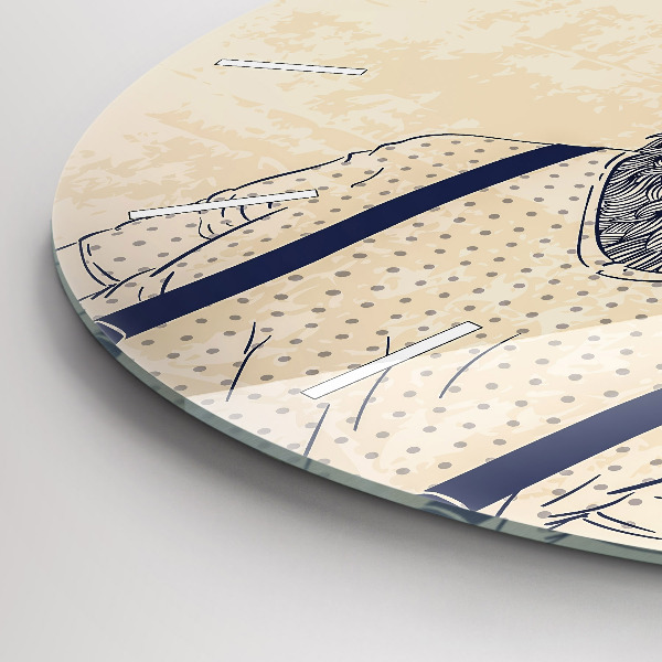 Kulaté skleněné hodiny s fotkou Abstraktní jelen