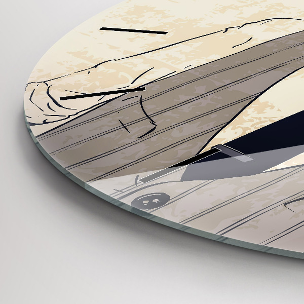 Kulaté skleněné hodiny s fotkou Muž s plnovousem