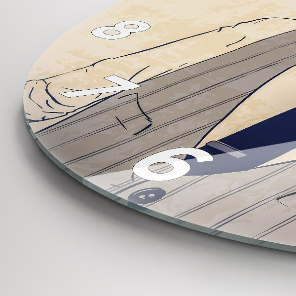 Kulaté skleněné hodiny s fotkou Muž s plnovousem