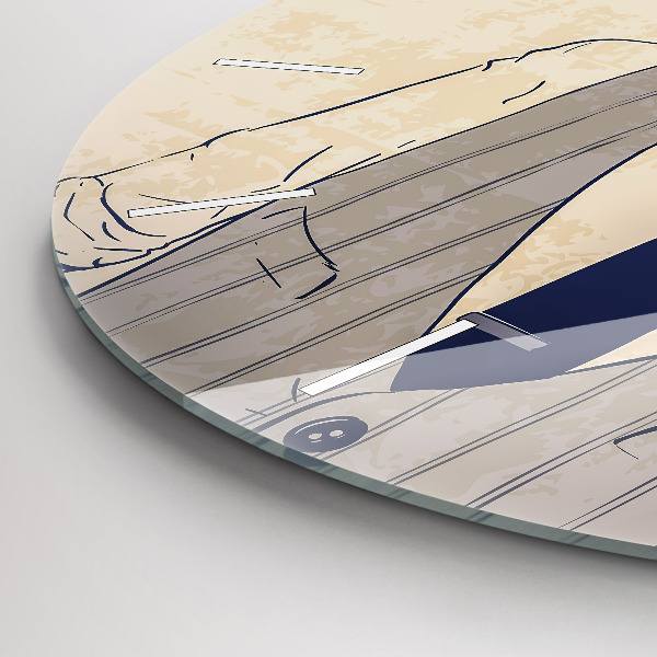 Kulaté skleněné hodiny s fotkou Muž s plnovousem