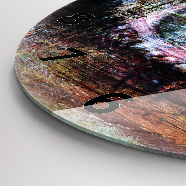 Kulaté skleněné hodiny s fotkou Pouliční umění Oko