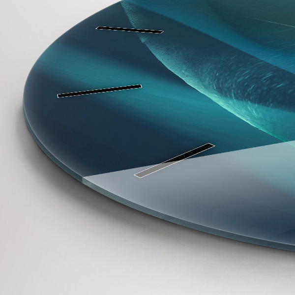 Kulaté skleněné hodiny s fotkou Obrázek letícího orla