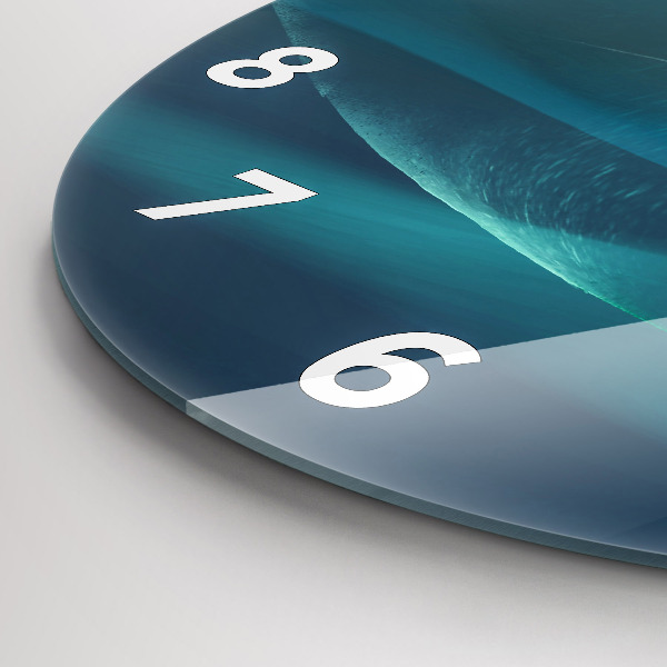 Kulaté skleněné hodiny s fotkou Obrázek letícího orla