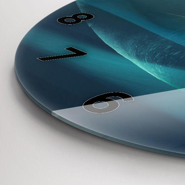 Kulaté skleněné hodiny s fotkou Obrázek letícího orla