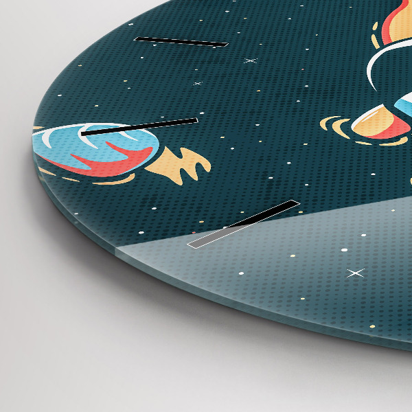 Kulaté skleněné hodiny s fotkou Dětský astronaut