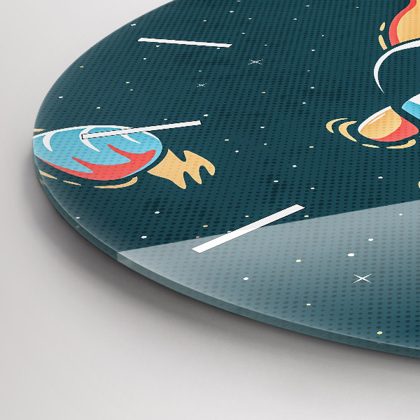 Kulaté skleněné hodiny s fotkou Dětský astronaut