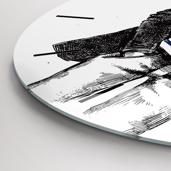 Kulaté skleněné hodiny s fotkou Pes v lidském těle