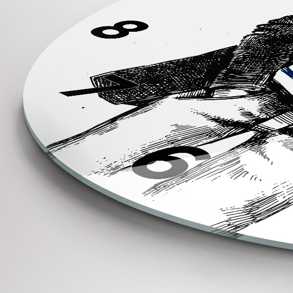 Kulaté skleněné hodiny s fotkou Pes v lidském těle