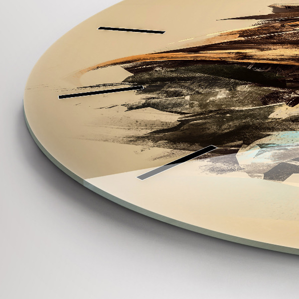 Kulaté skleněné hodiny s fotkou Sova - znamení moudrosti