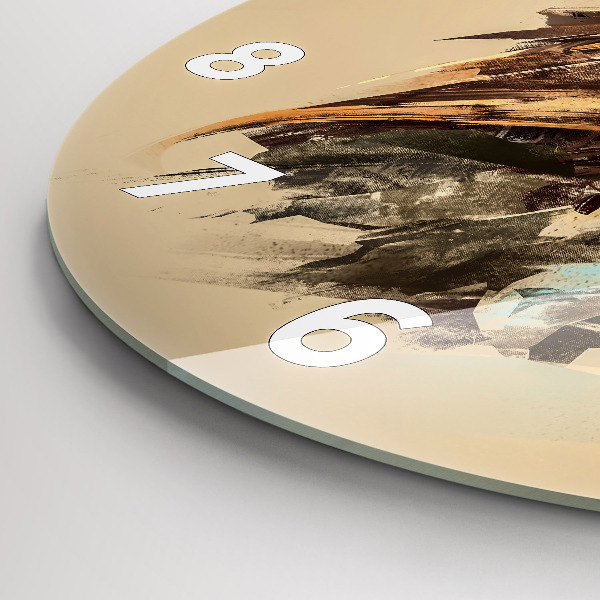 Kulaté skleněné hodiny s fotkou Sova - znamení moudrosti