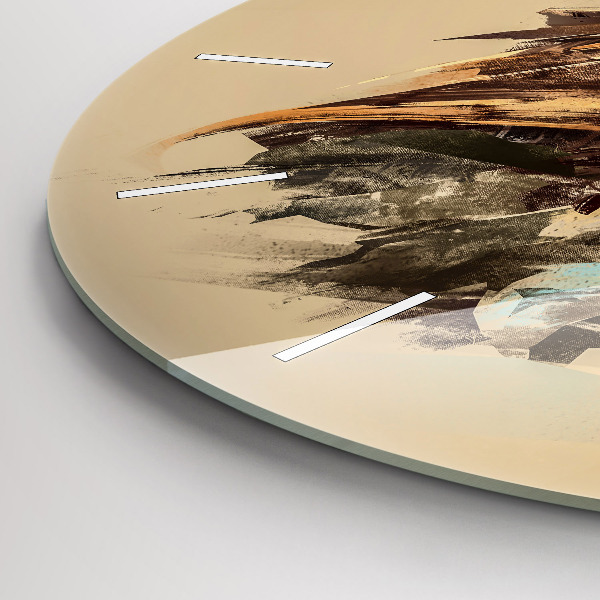 Kulaté skleněné hodiny s fotkou Sova - znamení moudrosti