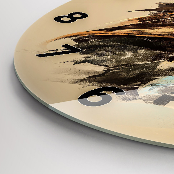 Kulaté skleněné hodiny s fotkou Sova - znamení moudrosti