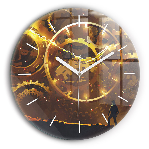 Kulaté skleněné hodiny s fotkou Čas - Mechanismus