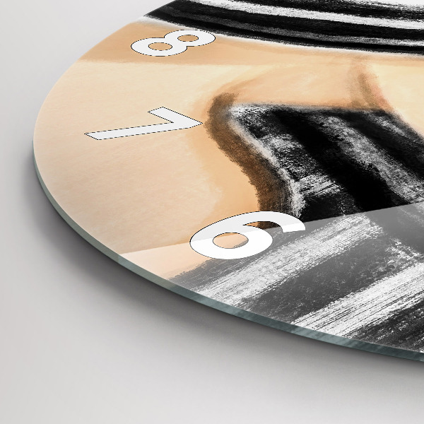 Kulaté skleněné hodiny s fotkou Žena v černé a bílé