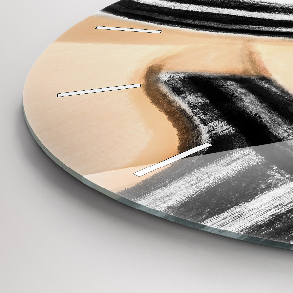 Kulaté skleněné hodiny s fotkou Žena v černé a bílé