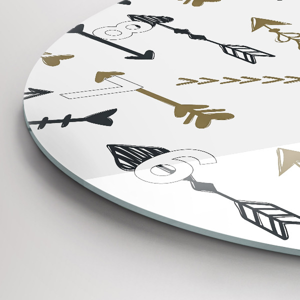 Kulaté skleněné hodiny s fotkou Geometrický hipsterský vzor