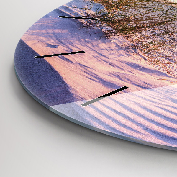 Kulaté skleněné hodiny s fotkou Polské slunečné moře