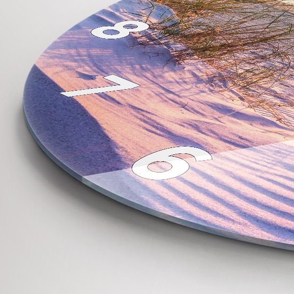 Kulaté skleněné hodiny s fotkou Polské slunečné moře