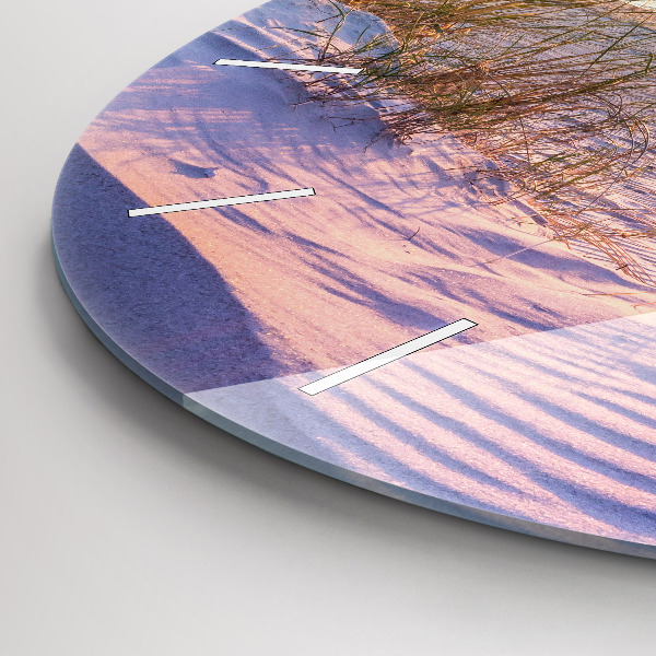 Kulaté skleněné hodiny s fotkou Polské slunečné moře