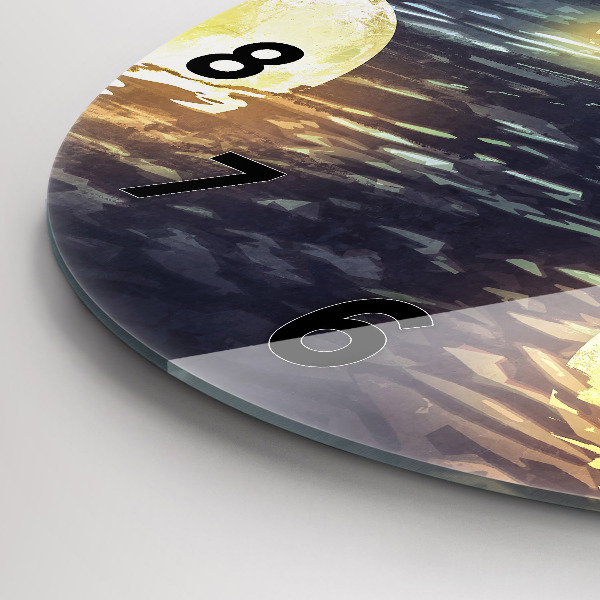 Kulaté skleněné hodiny s fotkou Abstrakce