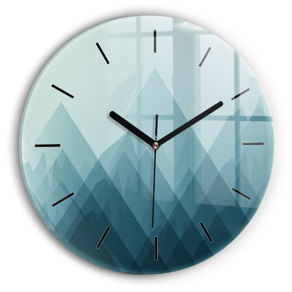 Kulaté skleněné hodiny s fotkou Geometrické figury