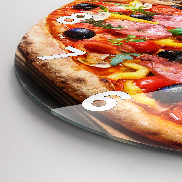 Kulaté skleněné hodiny s fotkou Kulinářské srdce Itálie