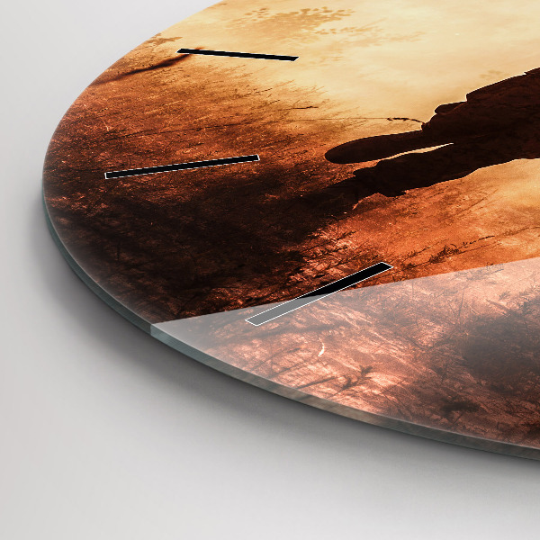 Kulaté skleněné hodiny s fotkou Vojáci