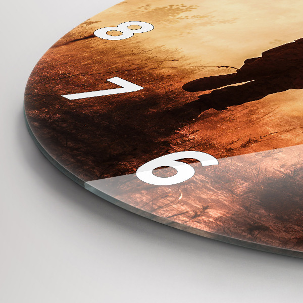 Kulaté skleněné hodiny s fotkou Vojáci