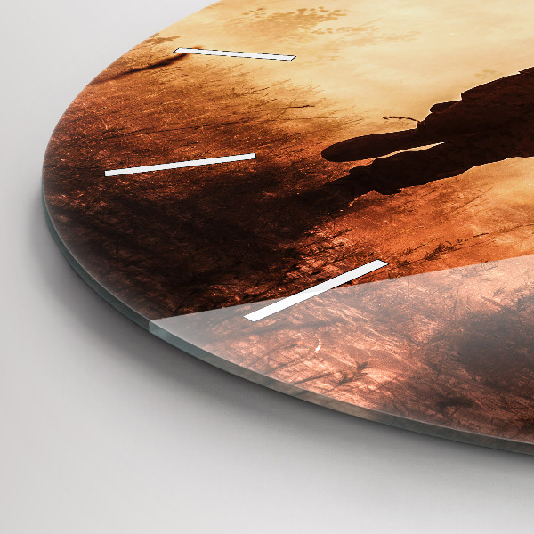 Kulaté skleněné hodiny s fotkou Vojáci