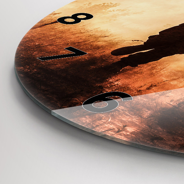 Kulaté skleněné hodiny s fotkou Vojáci