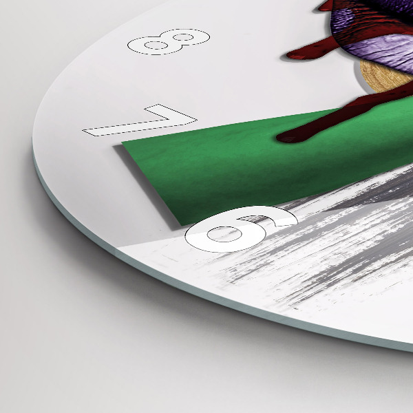 Kulaté skleněné hodiny s fotkou Surrealistická koláž