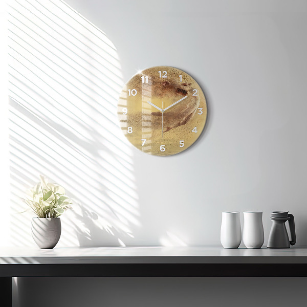 Kulaté skleněné hodiny s fotkou Žena v postavě