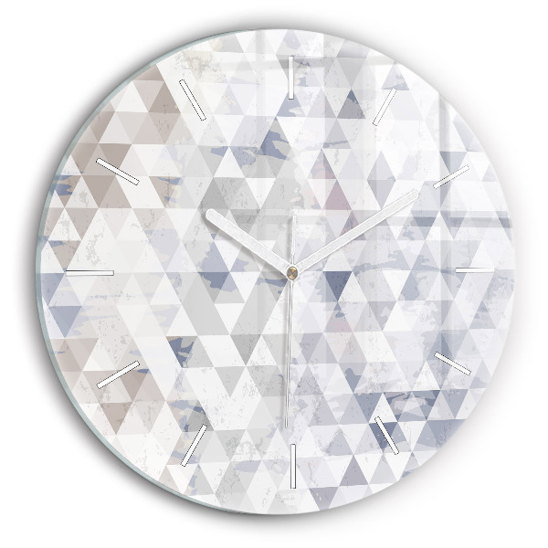 Kulaté skleněné hodiny s fotkou Geometrický vzor