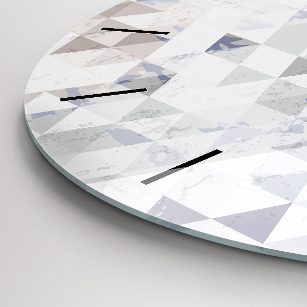 Kulaté skleněné hodiny s fotkou Geometrický vzor