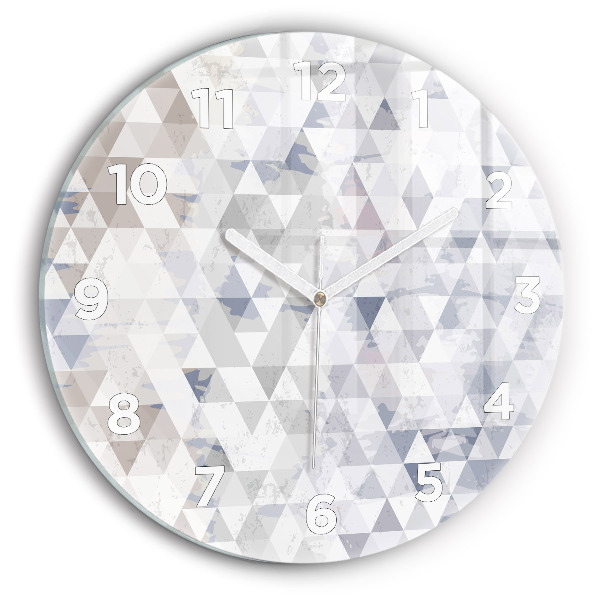 Kulaté skleněné hodiny s fotkou Geometrický vzor