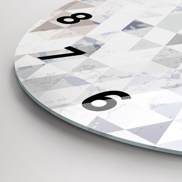 Kulaté skleněné hodiny s fotkou Geometrický vzor