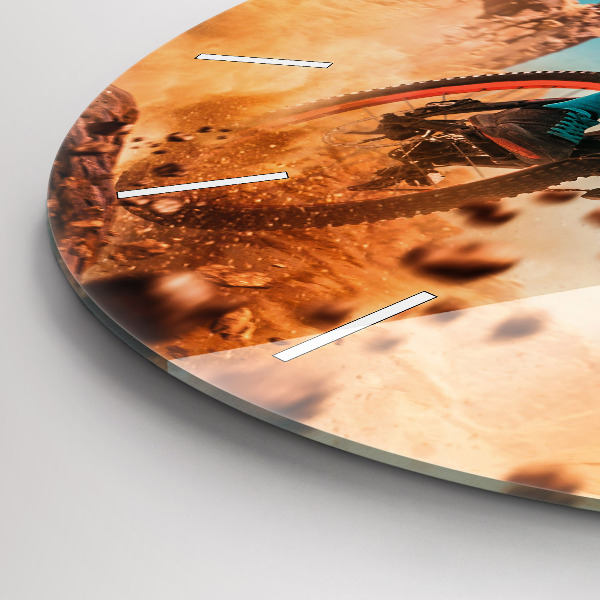 Kulaté skleněné hodiny s fotkou Kaskadér a adrenalin