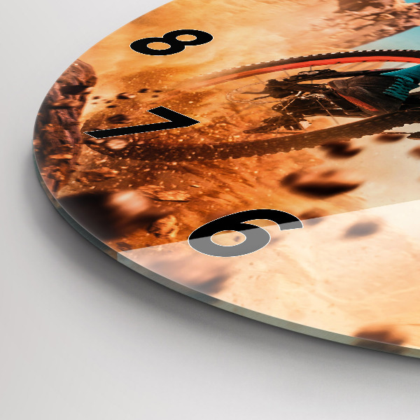 Kulaté skleněné hodiny s fotkou Kaskadér a adrenalin