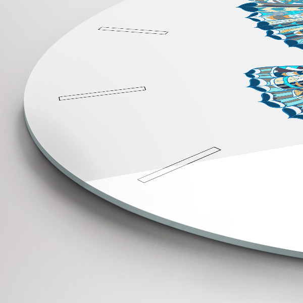 Kulaté skleněné hodiny s fotkou Sova v letu