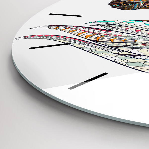 Kulaté skleněné hodiny s fotkou Ilustrace koně