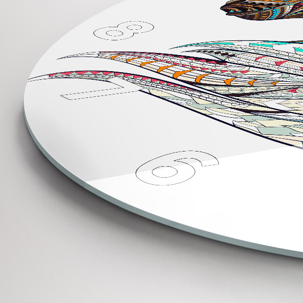 Kulaté skleněné hodiny s fotkou Ilustrace koně