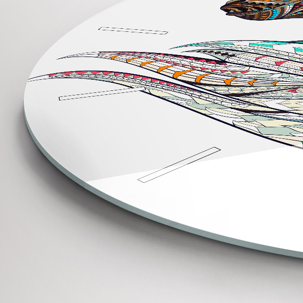 Kulaté skleněné hodiny s fotkou Ilustrace koně