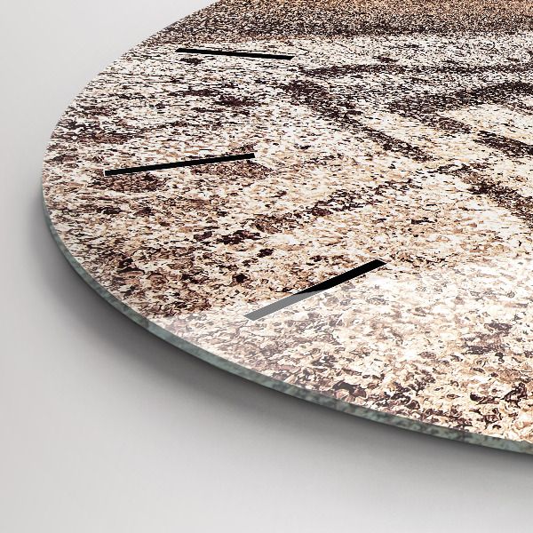 Kulaté skleněné hodiny s fotkou Route 66 USA